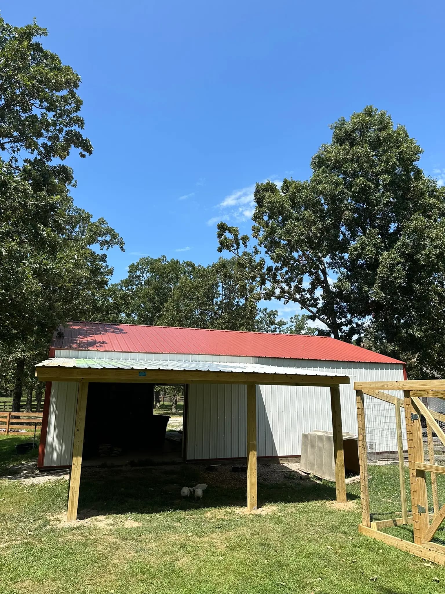 Metal outbuilding roof and exterior trim repair